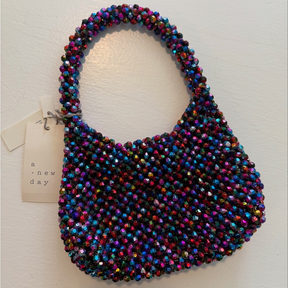 SOLD!! Target A New Day - Rainbow Mini Bag with Retro Beaded Design